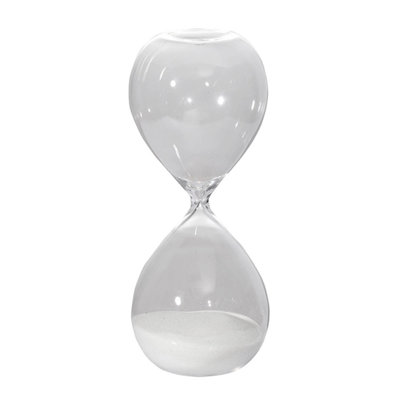 Set Of 2, 10" Ferdinand 60-Minute Hourglass, White Sand