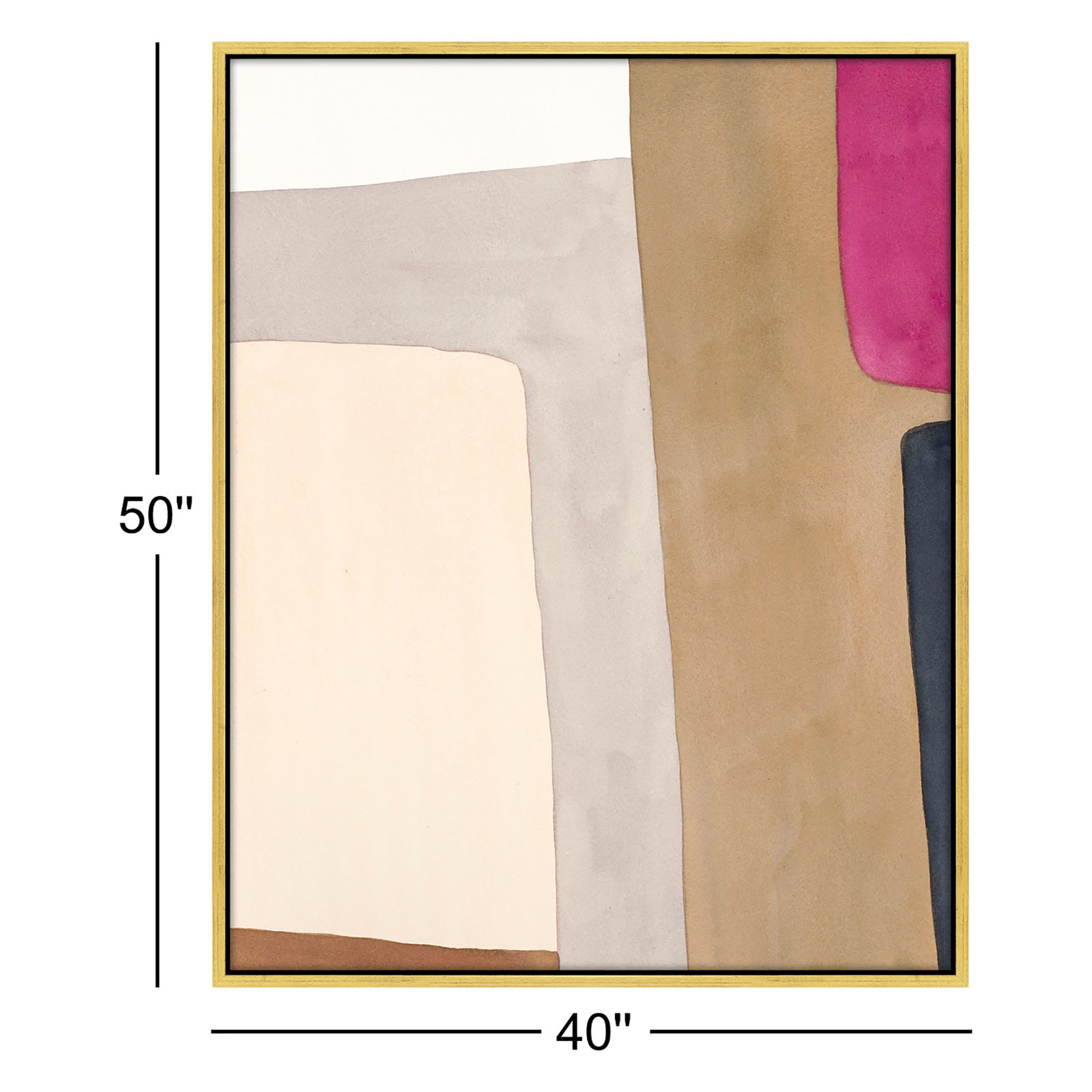 A Highlight Of Fuchsia by Julia Balfour, Gold Framed Canvas, 50" H x 40" W x 1.4" D
