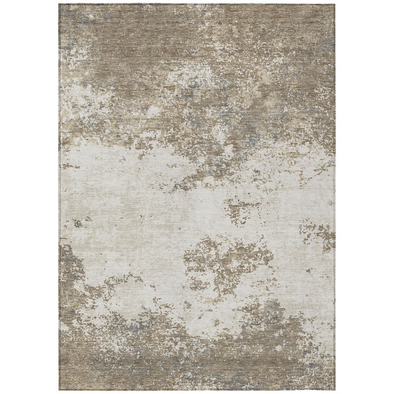 Aera Taupe Washable Indoor-Outdoor Rug - , 8' x 10'
