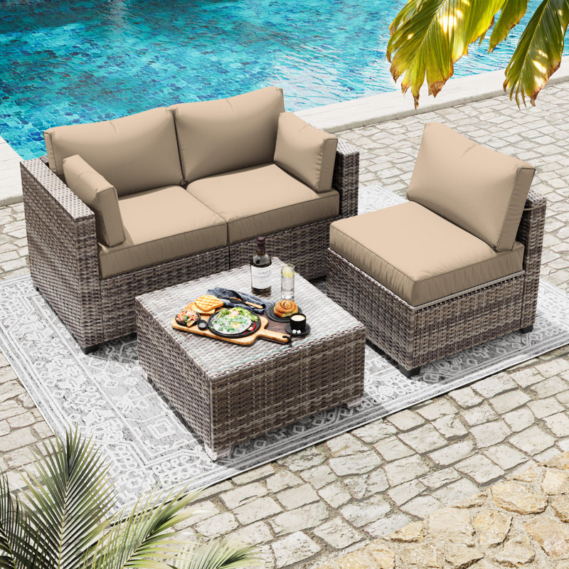 8 Pcs Outdoor Cushion Slipcovers All-Weather Patio Cushion Covers For Outdoor Furniture, Covers Only, Beige