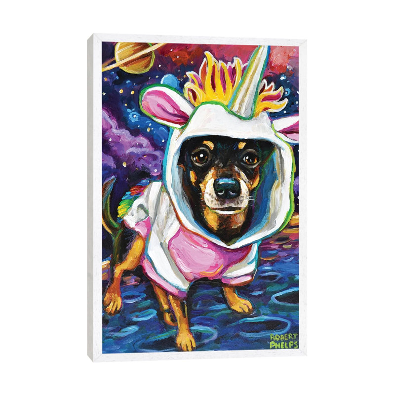 Chihuahua In Space by Robert Phelps - Gallery-Wrapped Canvas Giclée on Canvas, 66.04 cm H x 45.72 cm W, White Framed