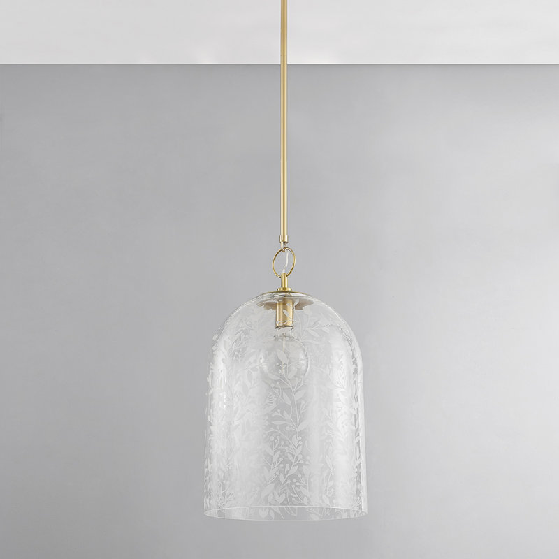 BELLEVILLE 1 LIGHT PENDANT, Aged Brass, 35" H x 14" W x 14" D