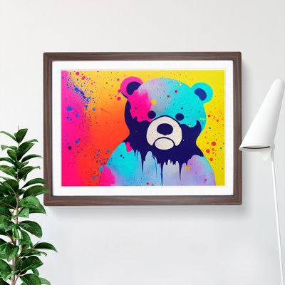 Teddy Bear Splash Abstract - Single Picture Frame Print