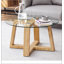 Tables basses modernes et circulaires pratiques. Fabriqué en bois trempé transparent et en bois