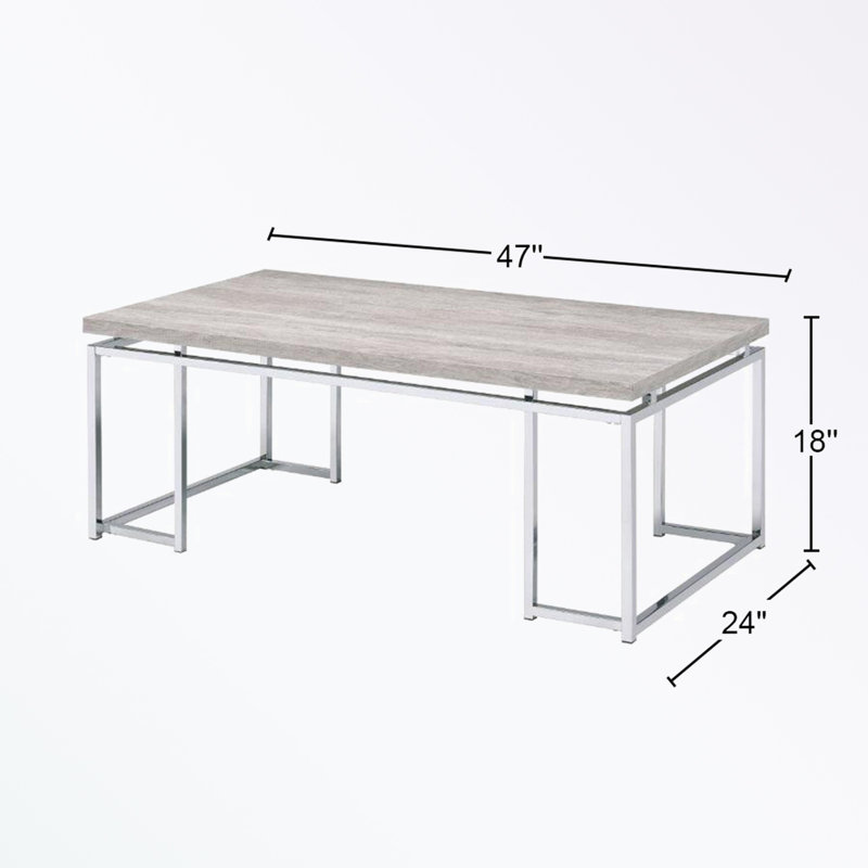 Table basse rectangulaire avec base en métal