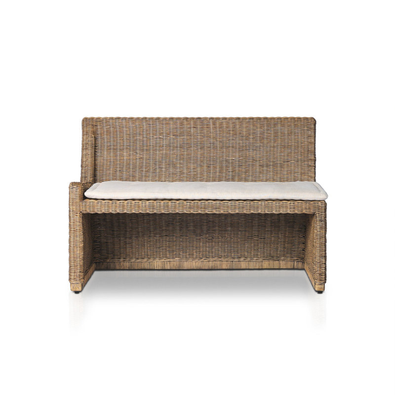 Senna Woven Dining Bench, 33" H x 49" W x 26.25" D