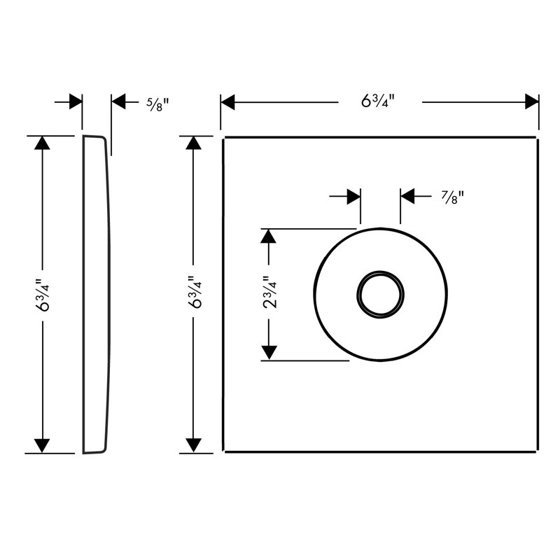 AXOR Citterio Wall Plate, Chrome