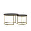 Ensemble de 2 tables basses gigognes 27,6 po, plateau de table rond en marbre et structure en métal robuste, tables d'appoint de table de bout pour le salon, la chambre et le balcon (noir)
