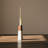 9" Handcrafted White Marble & Acacia Wood Candleholder