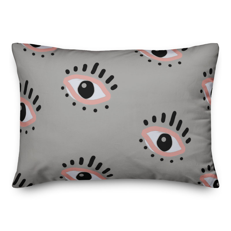  Polyester Indoor/Outdoor Throw Pillow, Gray, 14" H x 20" W