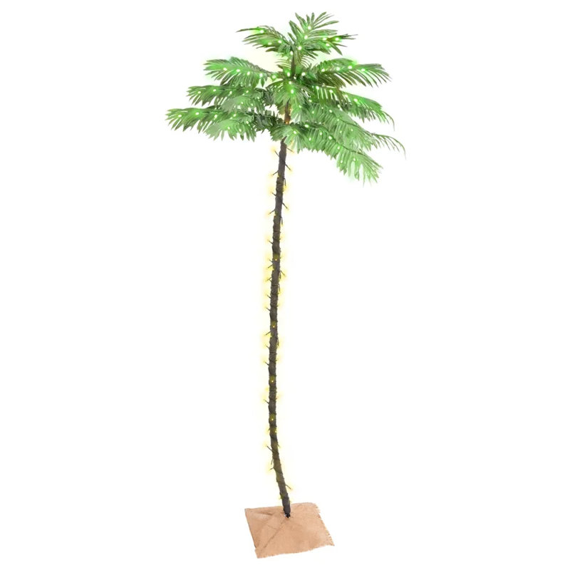 Lighted Artificial Tropical Christmas Tree, 13.12ft H x 1.97ft W x 1.97ft D
