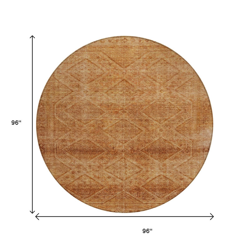 Tapis rond lavable intérieur / extérieur ivoire 8 pi