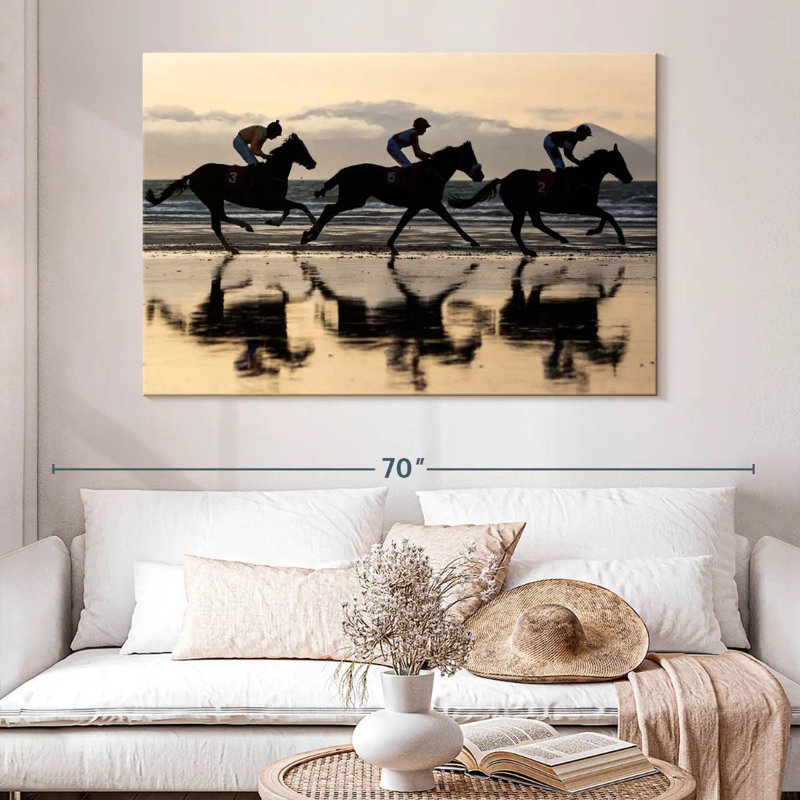 Sirci, course de chevaux en Islande, H 34 po x l 51 po