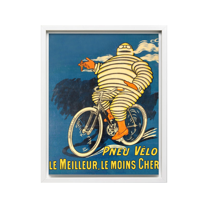 Tire Tire à vélo, Canevas, Encadrement blanc, H 16 po x l 20 po