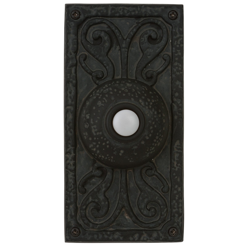 Weathered Black Lighted Designer Doorbell Push Button