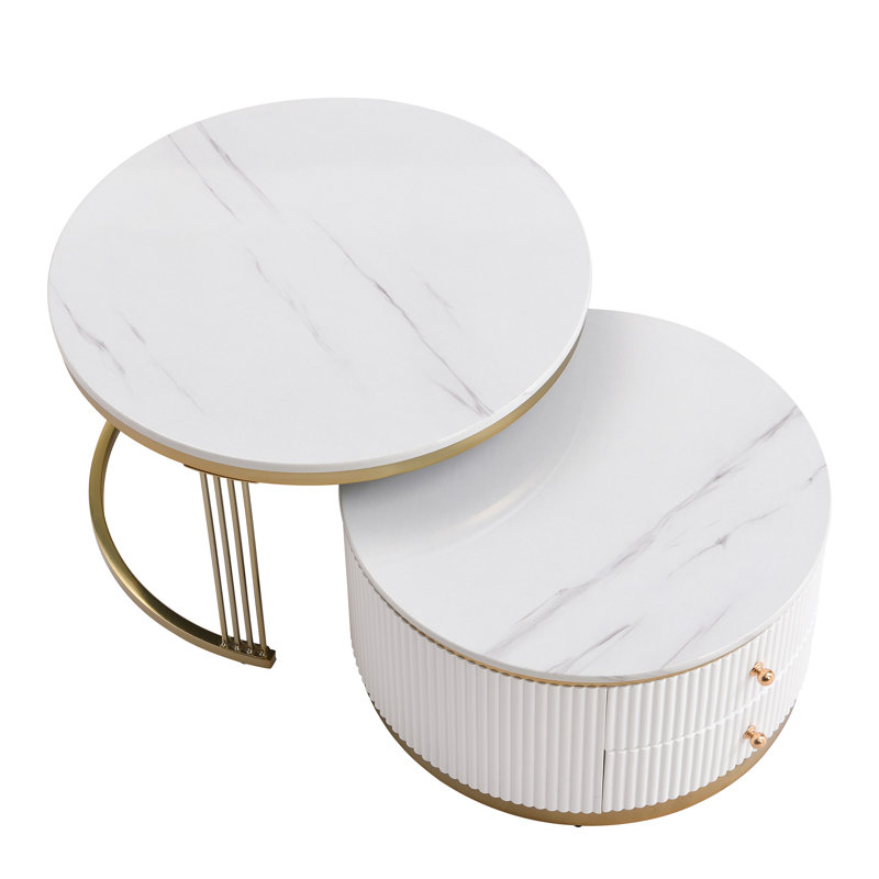 Table basse gigogne 2 pièces Modern White