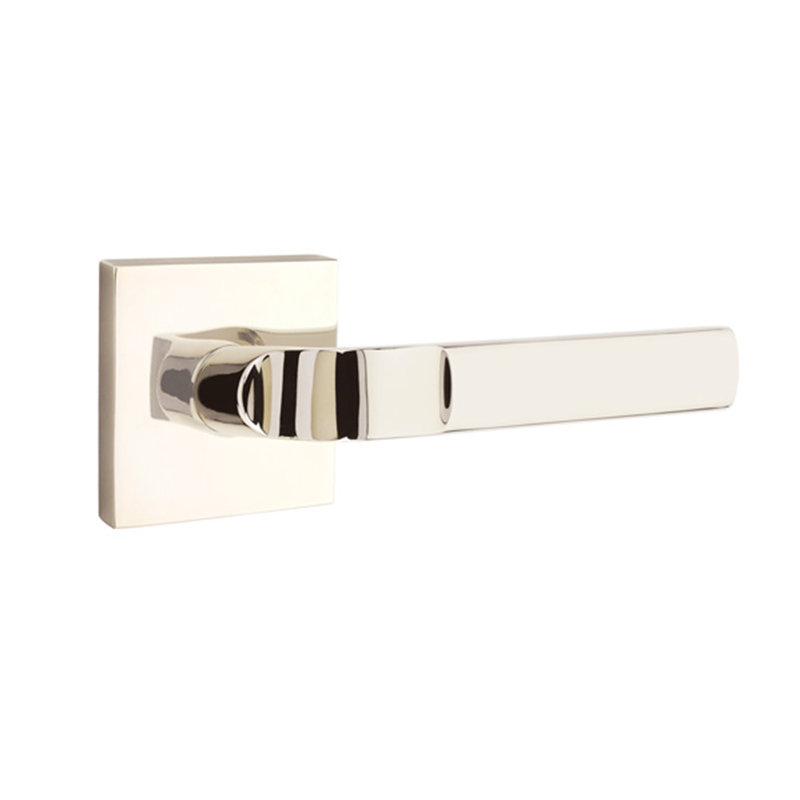 Aston Privacy (Bed & Bath) Door Lever, Bright Nickel, Right