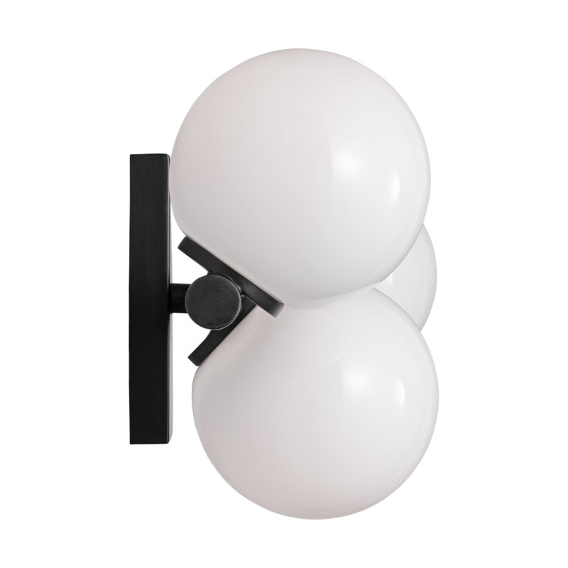 Sean Lavin Altair Bathroom Bedroom Wall Fixture With Milk Shade, 5 Lights, Aged Iron, 6.75" H x 24" W x 5" D