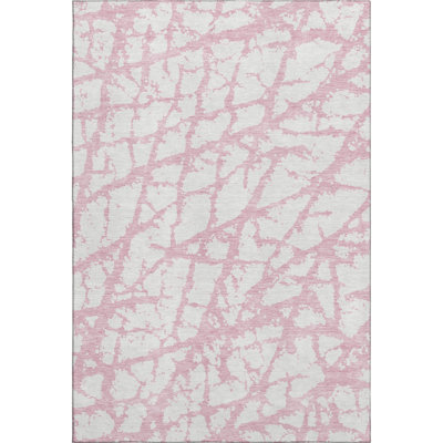 Premium Machine Washable Prisco Pink Rug