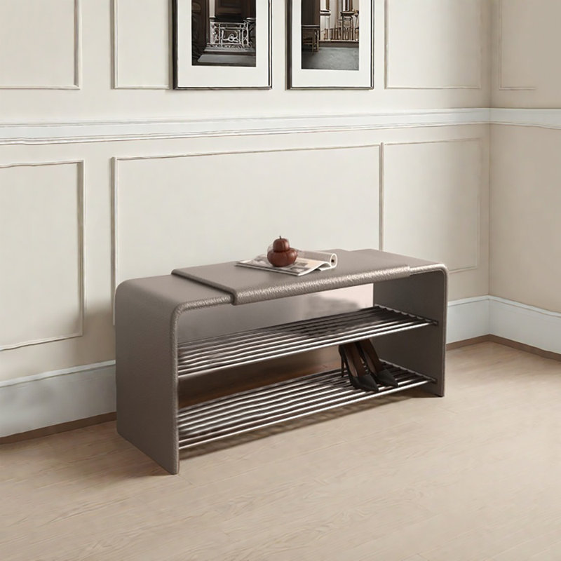 31,5 Tabouret avec range-chaussures, Gris