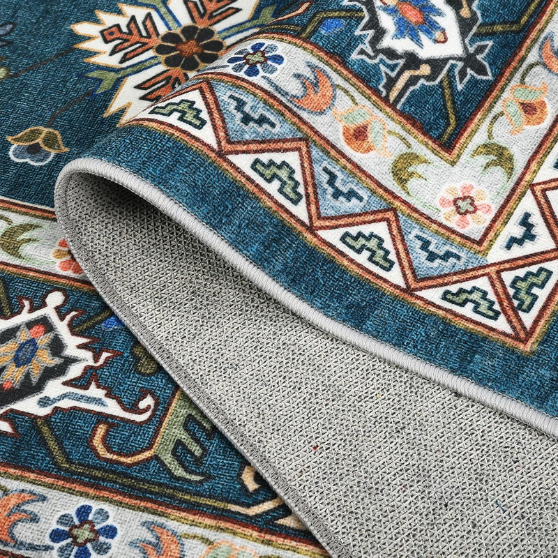 Tapis traditionnel à bordure médaillon, Rectangulaire 8 pi x 10 pi