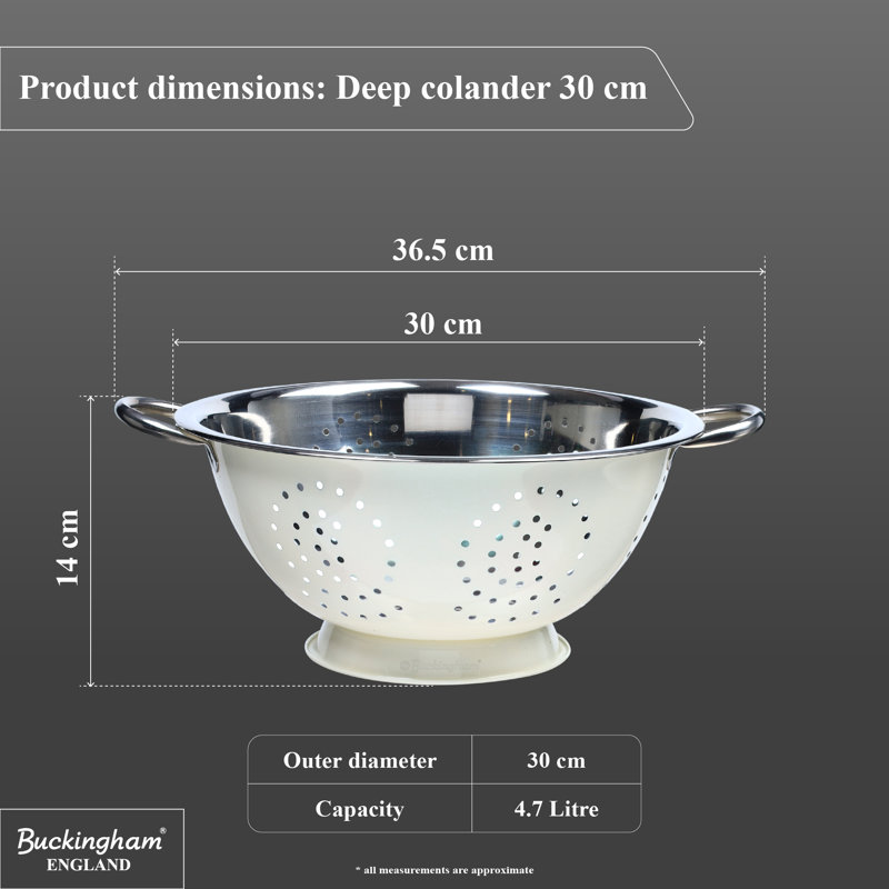 Buckingham Stainless Steel Colander, Cream