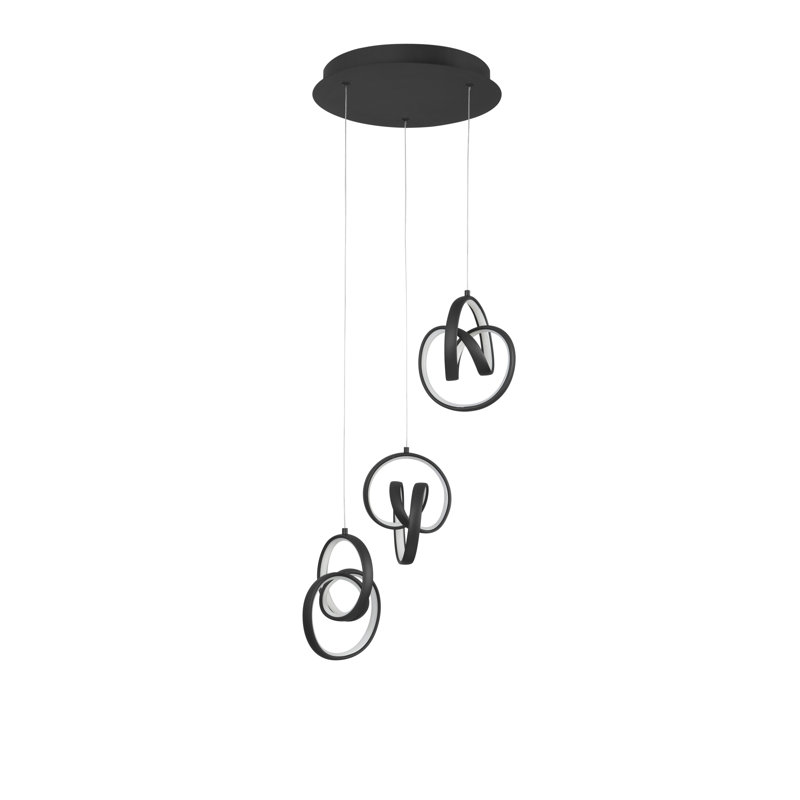 3 - Light Black LED Cluster Pendant
