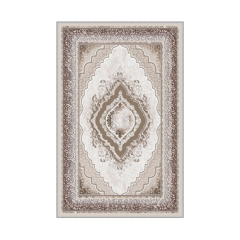 Premium Woven Area Rug, 100% Polyester, 4.6 x 7.2 ft | Antibacterial, Non-Slip PVC Dot Underside | 3D Digital Printing, Machine Washable, Pile Height: 0.3 in | Ideal for Living Room, Bedroom, and Dining Spaces
