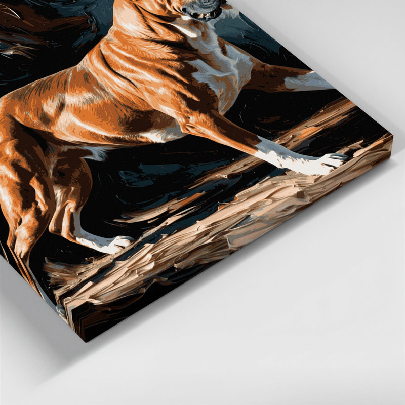 «Dogs Tosa», art mural sur toile noire, H 16 po x l 20 po