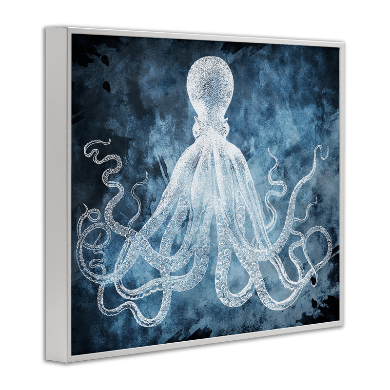 Tentacules enroulés, giclée, conception de Marcus Jules, H 11 po x l 14 po, Estampe numérique encadrée blanc bord de mer