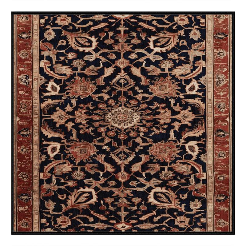 Tapis brun turc lavable à la machine, Carré 4 pi