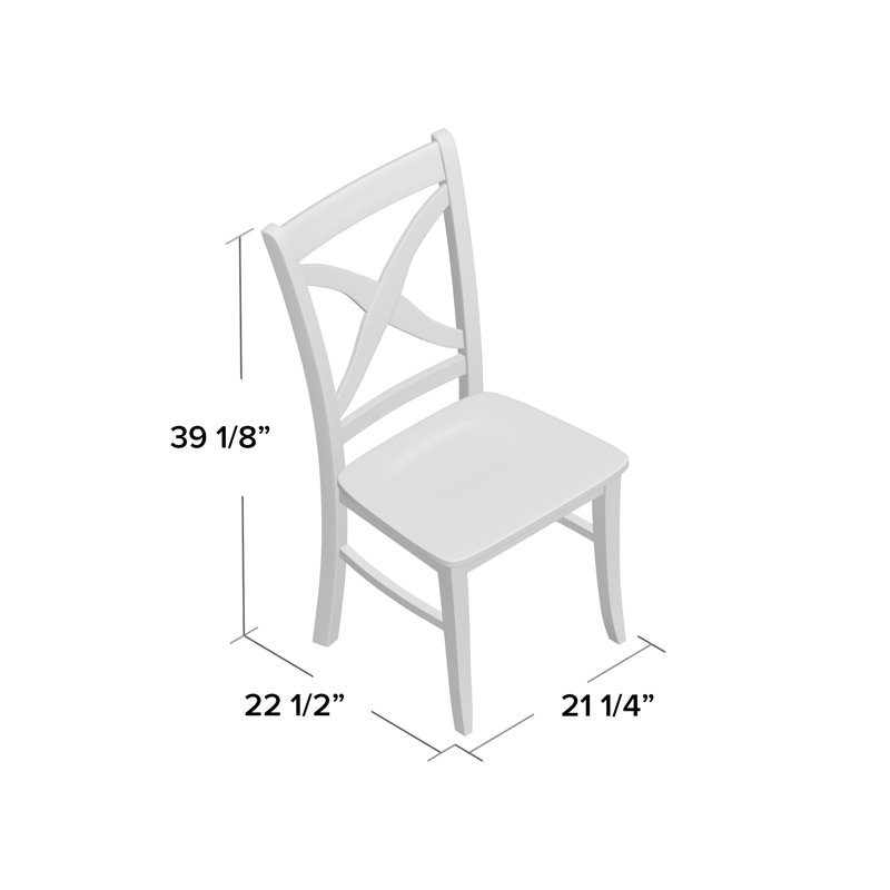 Rochet Solid Wood Side Chair, White/Heather Gray
