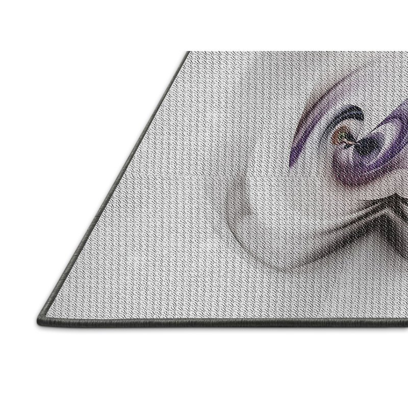 Tapis gris tissé à la machine, Rectangle 2 pi x 3 pi