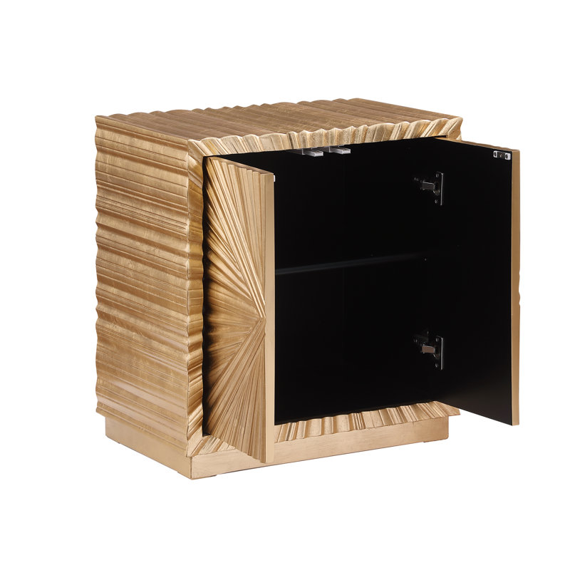 Anni 24" Gold Solid Wood End Table 