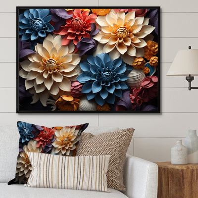 Dahlia Field Vibrant Composition II - Floral Wall Decor