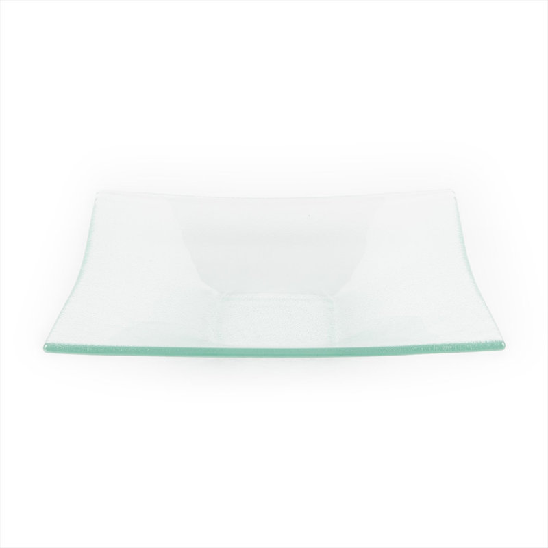 Vaisselle en verre 10,75 po x 0,5 po x H: assiette carrée profonde en verre transparent 1,5 oz 1 oz