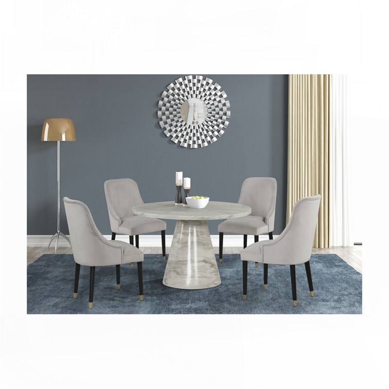 Chaise d'appoint en velours, Gris