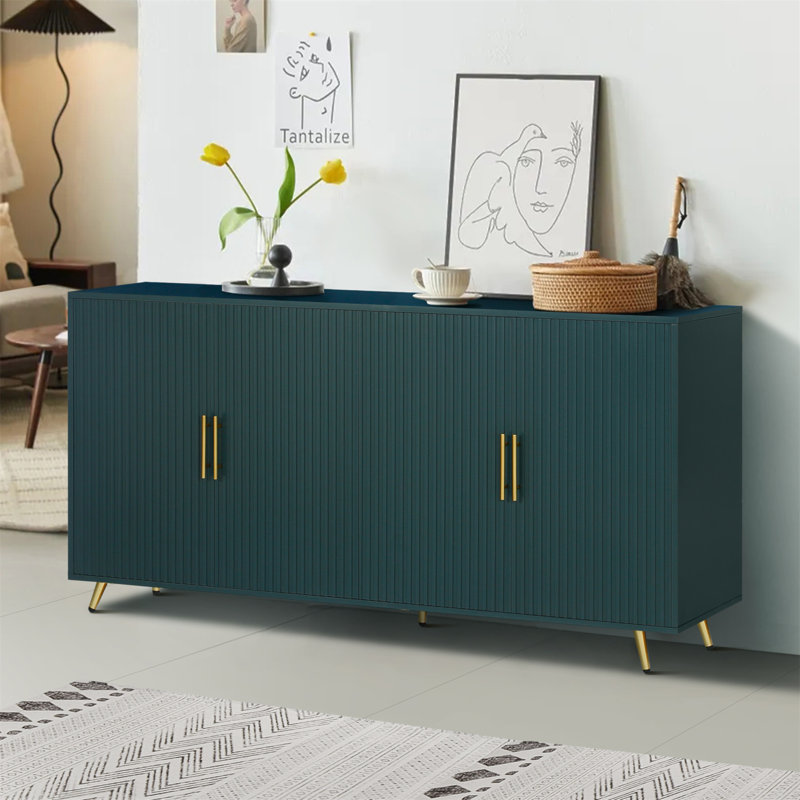 Crédence de rangement l 59,8 po Tavia, Vert antique