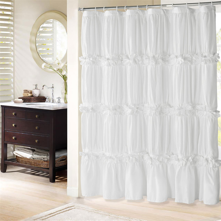 Single Shabby Elegance Ruffle Shower Curtain