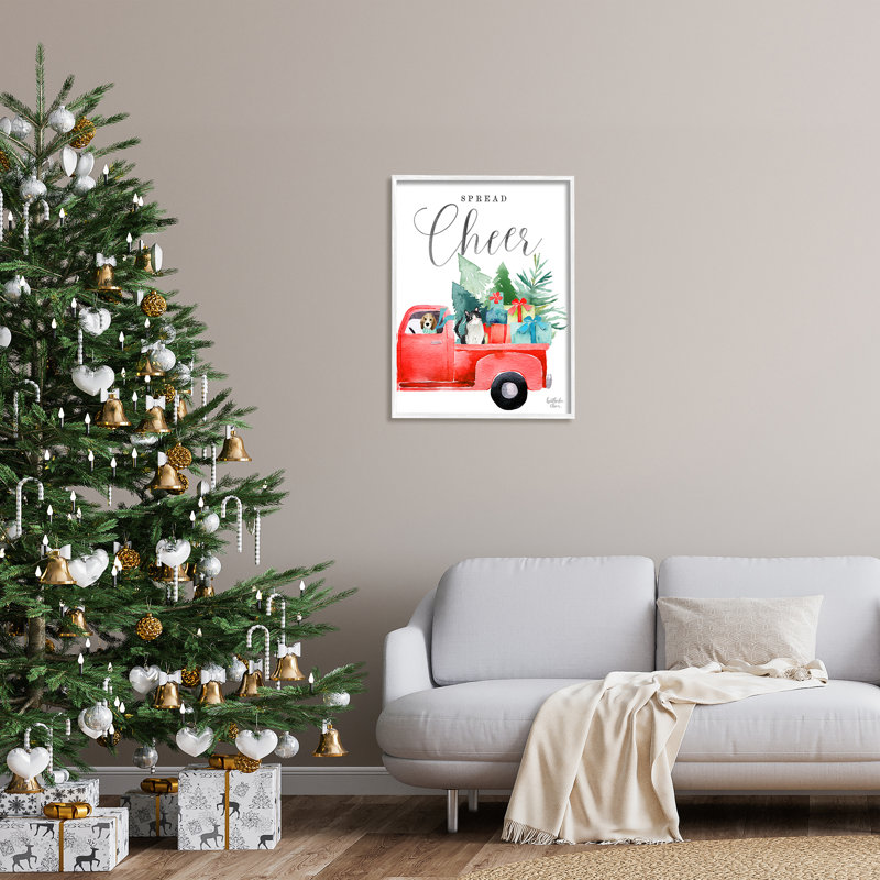 Répartissons la joie avec Truckoad, H 30 po x l 24 po x P 1,5 po, Giclée encadrée blanc bord de mer