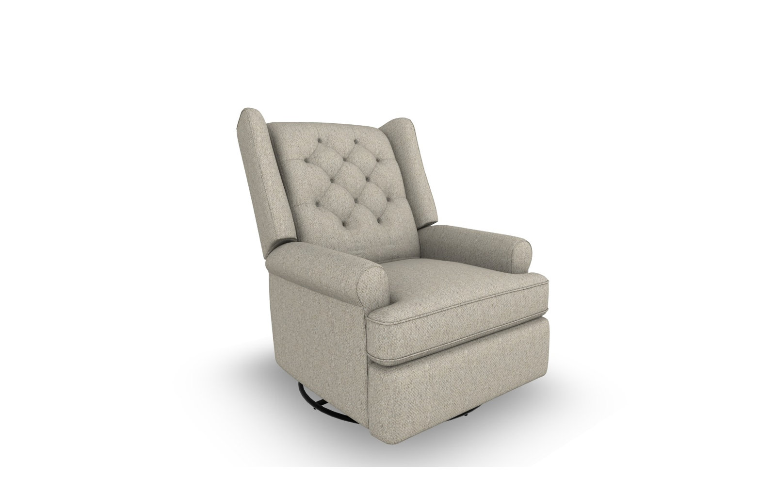 Allendale Upholstered Swivel Reclining Glider, Cherie Silver Performance Boucle