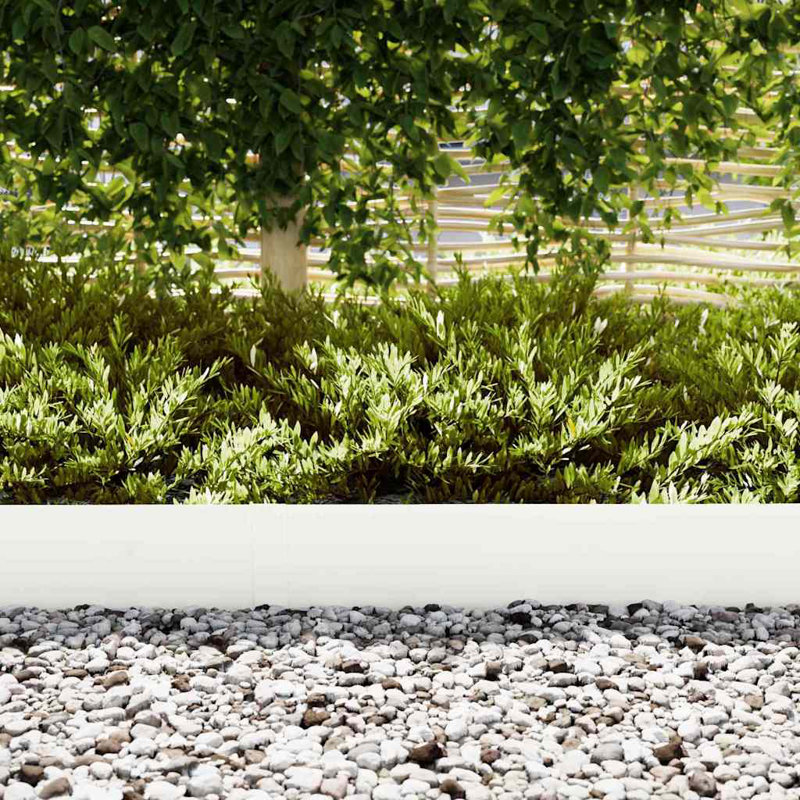 vidaXL Lawn Edging 50 pcs White 100 x 0.05 x 20 cm Cold Rolled Steel