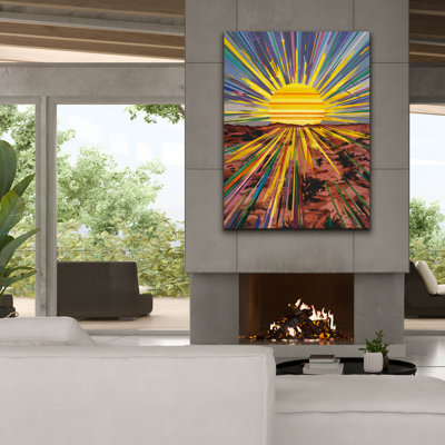 Art mural sur toile Wrought Studio ™ «Sunrise In The Desert» par Andreas Magnusson