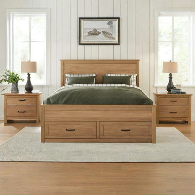 Grand lit avec rangement en bois