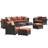12-Piece Outdoor Rattan Wicker Modular Patio Conversation Set with Cushions-138858519