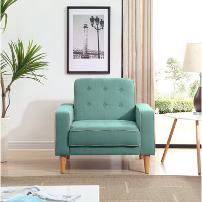 Fauteuil convertible en polyester capitonné de 37 po de largeur Woodmere