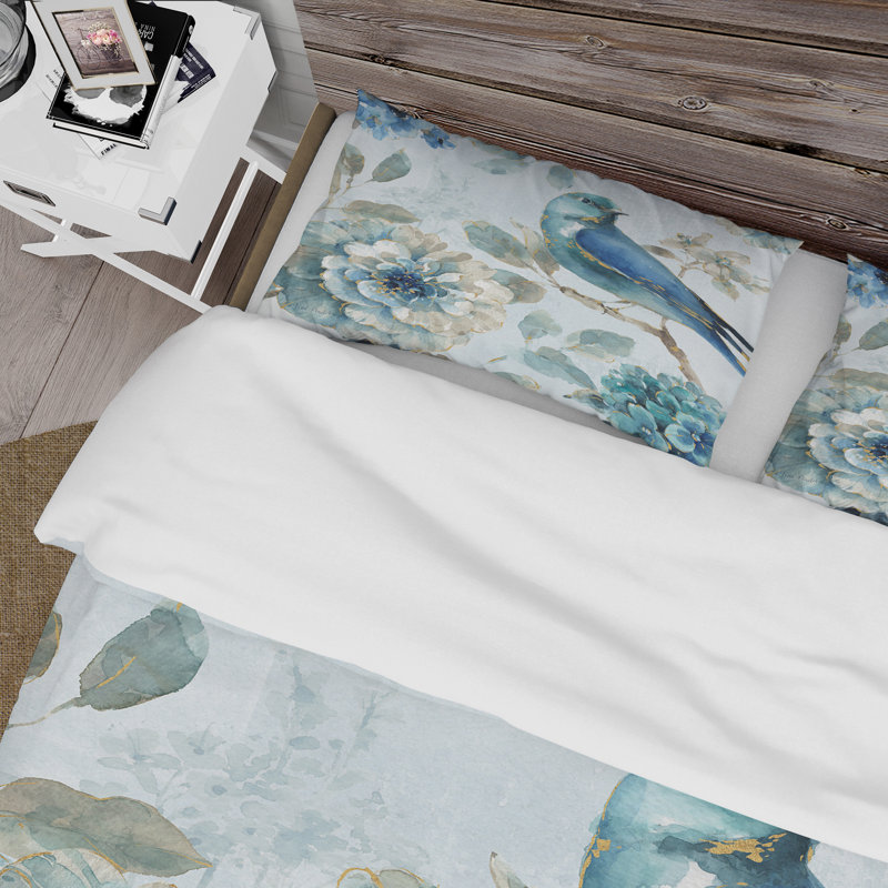 Polyester Weave / Muslin Floral Duvet Cover, Twin Duvet Cover + 1 Sham