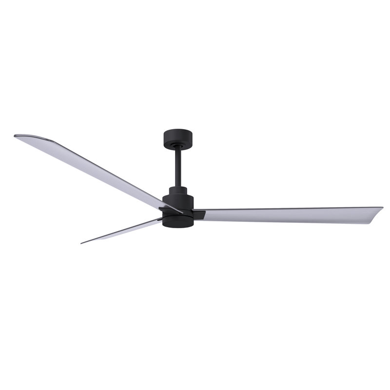 Ventilateur de plafond Alessandra 72, Noir mat, Nickel brossé