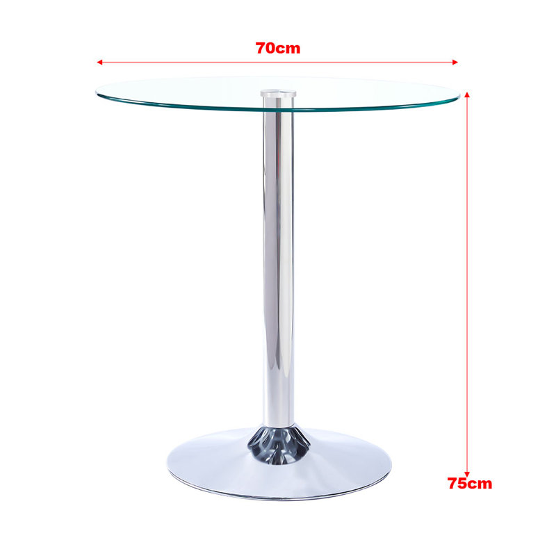 Daphene Round Glass Top Metal Base Dining Table