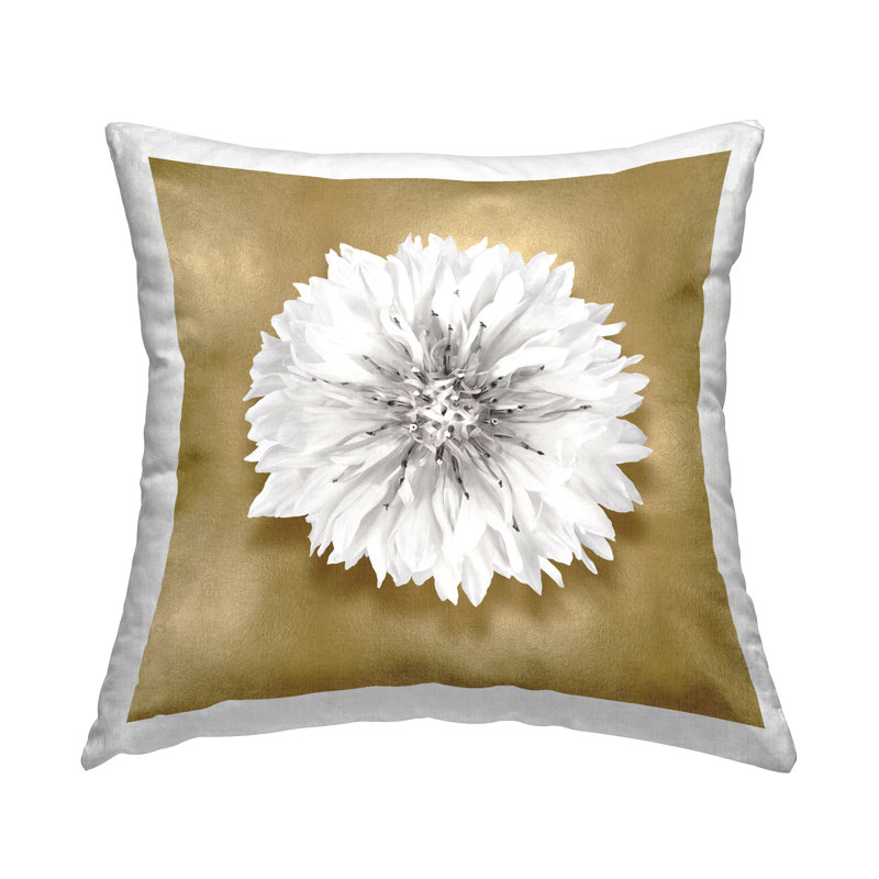 Coussin Stupell Industries Glam & White Dahlia